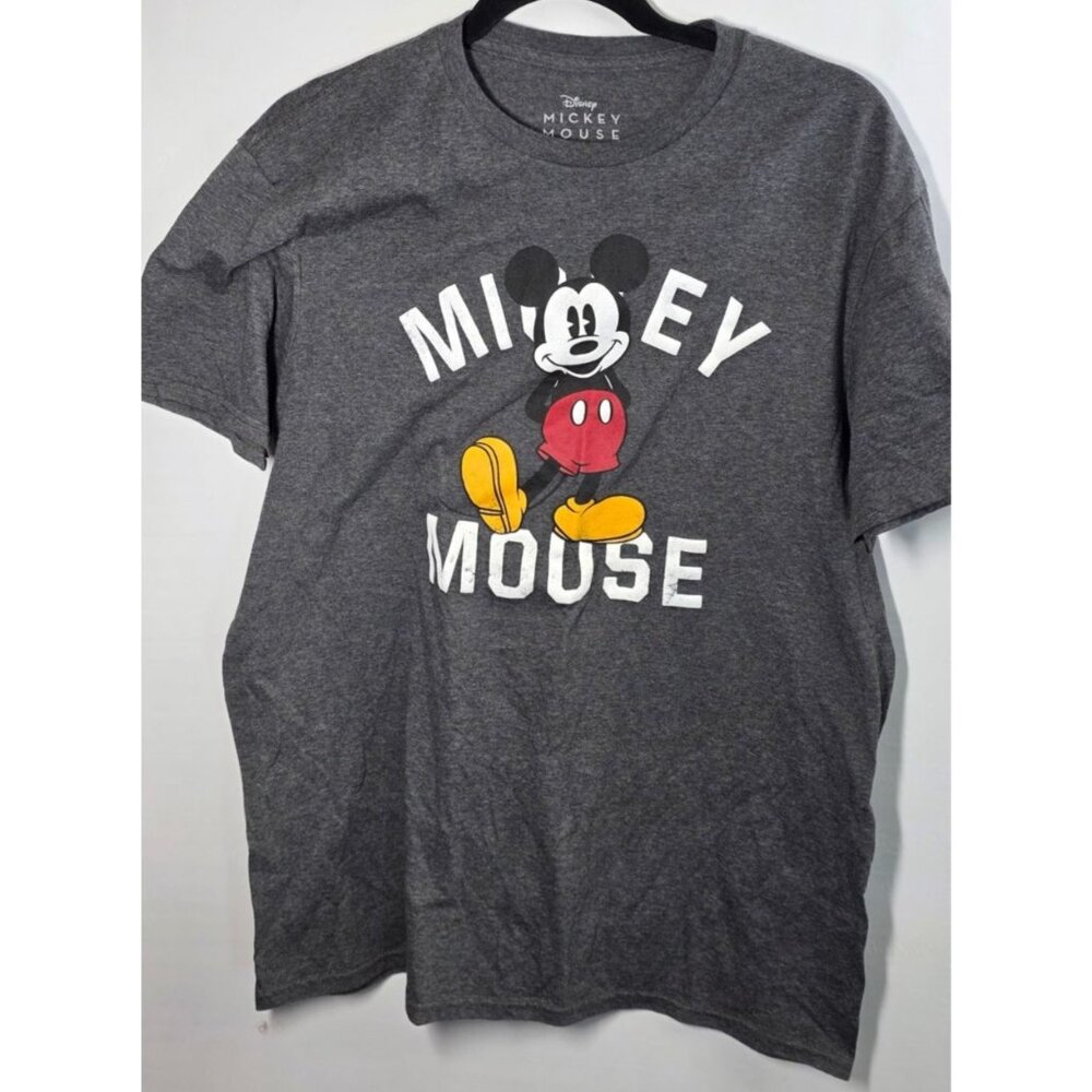 Licensed Walt Disney Mickey Mouse Gray Tee T Shirt Large L Lg Cartoon Graphic‎